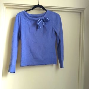 Periwinkle sweater with bow neck vintage